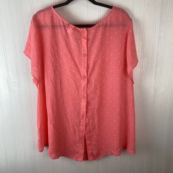 Torrid Pink Blouse button Back Short Sleeve Size 3x - Picture 2 of 4
